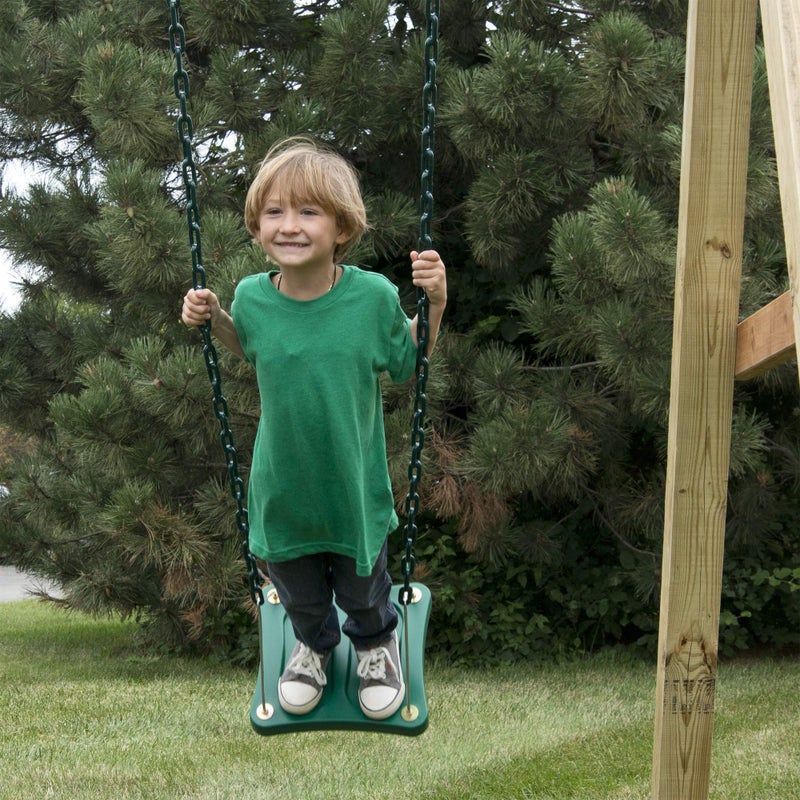 Swing-N-Slide NE 5041 Stand-Up Swing with 14" x 14" Swing Base and Coated Chains for Swing Set and Playset, Green - Image 3
